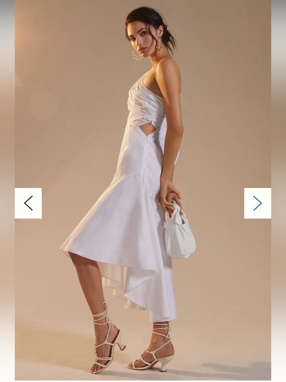 Anthropologie Guapa Women’s White One-Shoulder Midi Dress size 6 - Picture 2 of 14